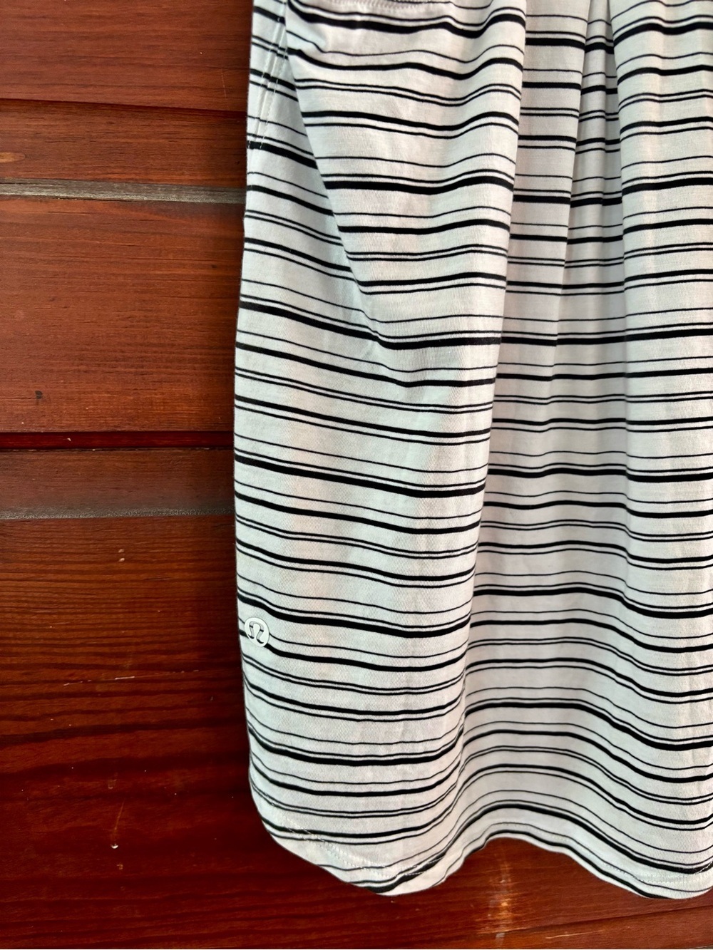 Lululemon Love Racerback Tank *Pleated Cut Back Stripe White Black - Picture 5 of 9